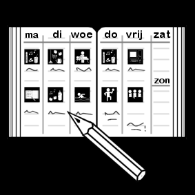 planner with pictograms